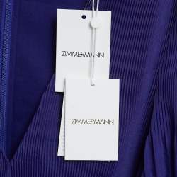 Pre Owned Zimmermann Purple Plisse Taffeta Midi Dress M