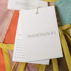 Pre Owned Zimmermann Multicolor Paneled Linen Belted Lola Maxi Dress M