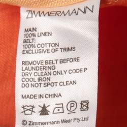 Pre Owned Zimmermann Multicolor Paneled Linen Belted Lola Maxi Dress M