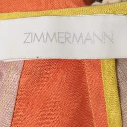 Pre Owned Zimmermann Multicolor Paneled Linen Belted Lola Maxi Dress M
