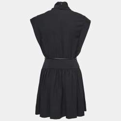 Pre Owned Zimmermann Black Roll Collar Belted Mini Dress M