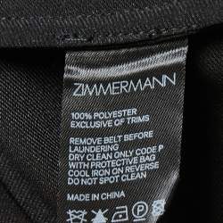 Pre Owned Zimmermann Black Roll Collar Belted Mini Dress M