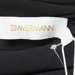 Pre Owned Zimmermann Black Roll Collar Belted Mini Dress M