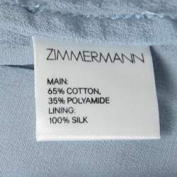 Pre Owned Zimmermann Blue Floral Lace Draped Plunge Midi Dress L