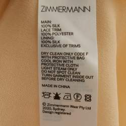 Pre Owned Zimmermann Cream Organza Lace Trimmed Ruffle Detailed Charm Star Gown L