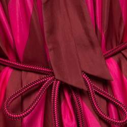 Zimmermann Pink Striped Silk Belted Maxi Beach Dress L