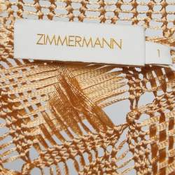 Zimmermann Gold Kaleidoscope Macrame Fringed Dress M