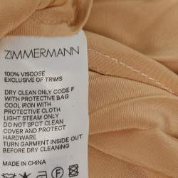 Zimmermann Gold Kaleidoscope Macrame Fringed Dress M