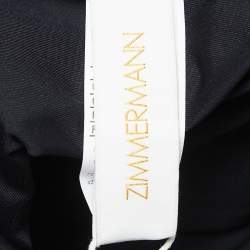 Pre Owned Zimmermann Black Stretch Knit Lovestruck Applique Halter Neck Swimsuit M