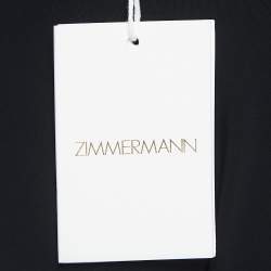 Pre Owned Zimmermann Black Stretch Knit Lovestruck Applique Halter Neck Swimsuit M