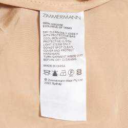 Pre Owned Zimmermann Gold Kaleidoscope Macrame Fringed Dress M