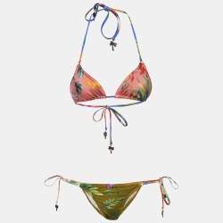 Zimmermann Multicolor All-Over Print Nylon Tropicana Bikini S