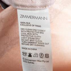 Pre Owned Zimmermann Peach Pink Odyssey Printed Silk Palazzo Pants S