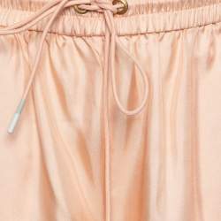 Pre Owned Zimmermann Peach Pink Odyssey Printed Silk Palazzo Pants S