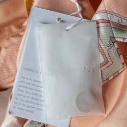 Pre Owned Zimmermann Peach Pink Odyssey Printed Silk High Tide Oversized Shirt S