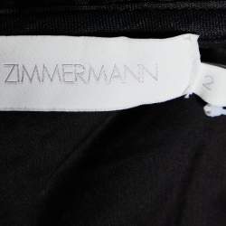 Zimmermann Black Linen Off-Shoulder Cropped Top M 