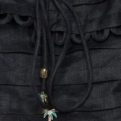 Zimmermann Black Linen Off-Shoulder Cropped Top M 