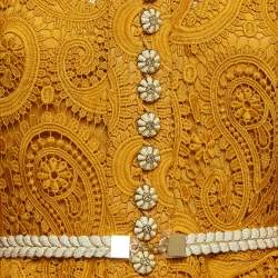 Pre Owned Zimmermann Yellow Paisley Lace Anneke Mini Dress M