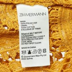 Pre Owned Zimmermann Yellow Paisley Lace Anneke Mini Dress M