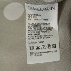 Zimmermann Green Polka Dot Silk-Blend Belted Midi Dress S
