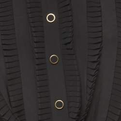 Pre Owned Zimmermann Black Silk Pleated Frill Midi Dress S