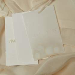 Pre Owned Zimmermann Ivory White Silk Pleated Frill Midi Dress S