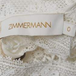 Pre Owned Zimmermann White Lace Prima Insert Trim Maxi Dress S