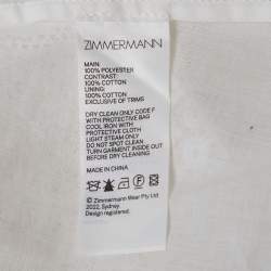 Pre Owned Zimmermann White Lace Prima Insert Trim Maxi Dress S