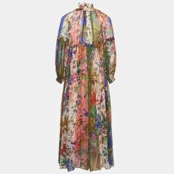 Pre Owned Zimmermann Multicolor Tropicana Print Silk Maxi Dress M