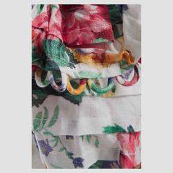 Pre Owned Zimmermann White Floral Print Linen Crop Top S