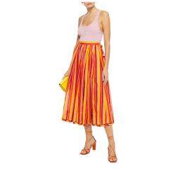Pre Owned Zimmermann Multicolor Striped Cotton Midi Skirt Size S (1)