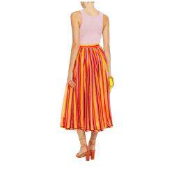 Pre Owned Zimmermann Multicolor Striped Cotton Midi Skirt Size S (1)