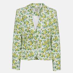 Zimmermann White Floral Print Linen Fitted Blazer XS (SIZE 0)