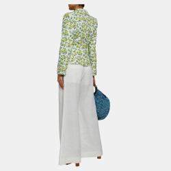 Zimmermann White Floral Print Linen Fitted Blazer XS (SIZE 0)