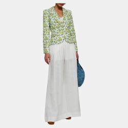 Zimmermann White Floral Print Linen Fitted Blazer XS (SIZE 0)