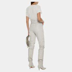 Pre Owned Zimmermann Ivory Linen Lucky Sequin T-Shirt M (SIZE 2)