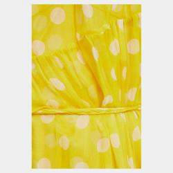 Pre Owned Zimmermann Yellow Dotted Silk Midi Dress L (2)