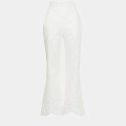 Zimmermann White Linen Scalloped Pants M (2)