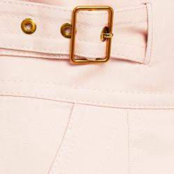 Pre Owned Zimmermann Pink Gabardine Buckle Pants Size M (2) 