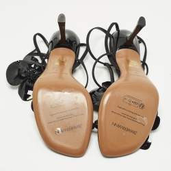 مملوكة مسبقًا Zimmermann Orchid Size 39 Black Canvas Ankle Strap Sandals