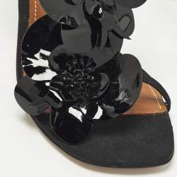 مملوكة مسبقًا Zimmermann Orchid Size 39 Black Canvas Ankle Strap Sandals