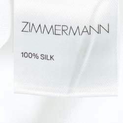 مملوكة مسبقًا Zimmermann White Dotted Silk Lace Paneled Maxi Dress XS