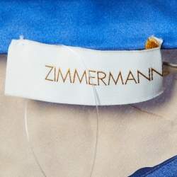 Zimmermann Blue Tame Printed Silk Flared Maxi Skirt XS
