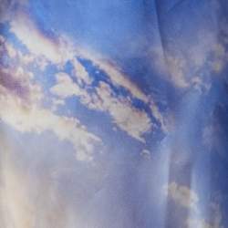Zimmermann Blue Tame Printed Silk Flared Maxi Skirt XS