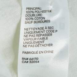 Pre Owned Zimmermann Off White Floral Printed Crepe Pleated V Neck Maxi Dress XS