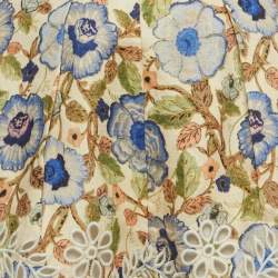 Zimmermann Multicolor Floral Print Schiffli Linen Shorts XS