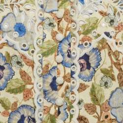 Pre Owned Zimmermann Multicolor Floral Print Schiffli Linen Shirt XS
