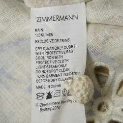 Pre Owned Zimmermann Multicolor Floral Print Schiffli Linen Shirt XS