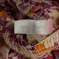 Pre Owned Zimmermann Multicolor Floral Print Cotton Tiered Maxi Dress S