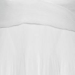 Pre Owned Zimmermann White Plisse Organdy Sleeveless Long Dress M